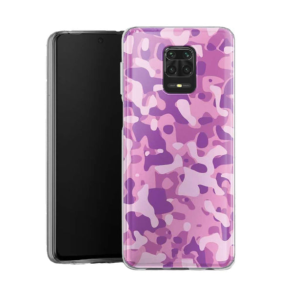 Coque pour Xiaomi Note 9 Camo Rose Army | Housse Silicone, Etui Antichoc / Militaire